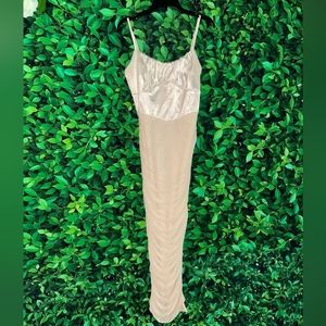 Ruched Cream Dress